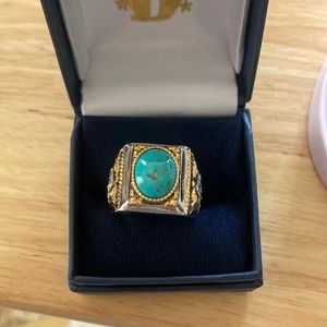 Brand New Authentic Southwest Sterling Silver Turquoise Ring